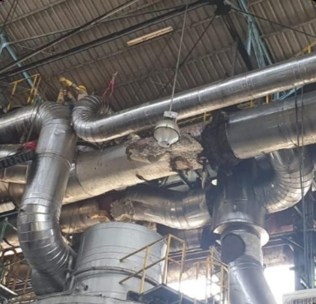 Manhole, tuberías de vapor y silos de refino, COPAC · Ingenio Castilla · Ingenio Risaralda